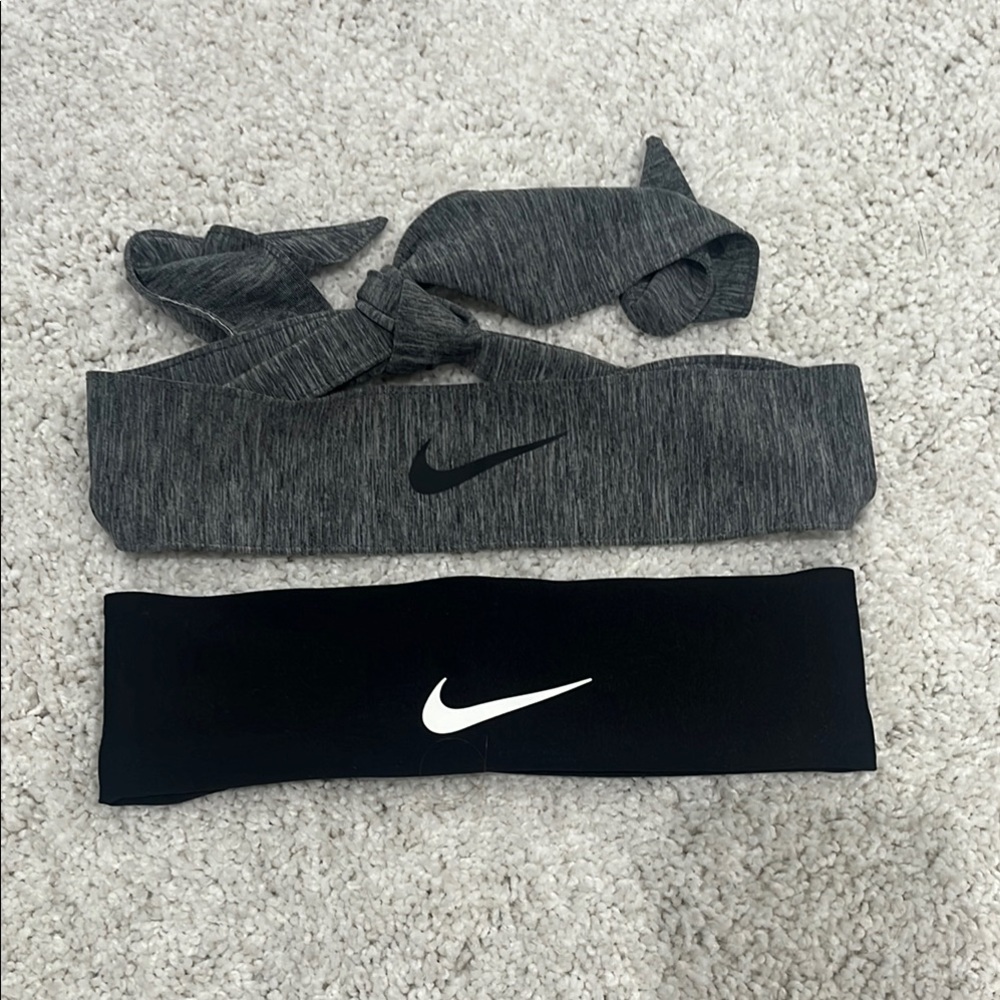 Nike Black and Gray Headbands Set